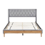 Queen 4-Piece Bedroom Set Upholstered Platform Bed with Two Nightstands