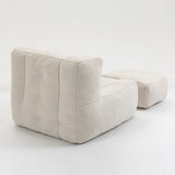 Fluffy White bean bag chair