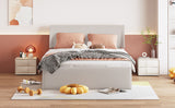 Queen Size Sleigh Bed with Side-Tilt Hydraulic Storage System