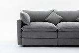 Modular Sectional Sofa,  3-Seater Sofa with Ottoman, Modern L-Shaped Sofa for Living Room Bedroom Apartment