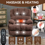 High Back Large Size Chenille Power Lift Recliner Chair with Vibration Massage and Lumbar