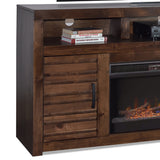 TV Stand Fireplace for TVs up to 95 inches, Minimal Assembly, Whiskey Finish