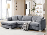 Modern Cloud Sectional Sofa,L-shaped Luxury Couch Set with 2 Free pillows