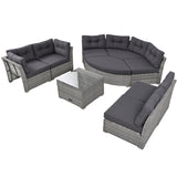 Patio Furniture Set Outdoor Furniture Daybed Rattan Sectional Furniture Set Patio Seating Group With Cushions and Center Table for Patio, Lawn, Backyard, Pool, Grey