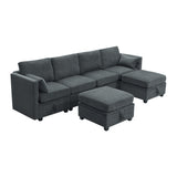 Grey Chenille Modular Sectional Sofa