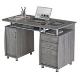 Grey Complete Workstation Computer Desk with Storage