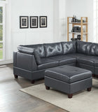 Contemporary Genuine Leather 1pc Ottoman