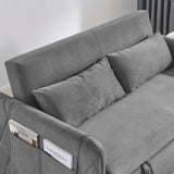 Modern Convertible Sofa Bed with 2 Detachable Arm Pockets