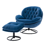 Accent chair  TV Chair  Living room Chair  with Ottoman-Blue