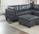 Contemporary Genuine Leather 1pc Ottoman