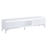 TV stand , LED, White & Chrome Finish