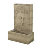 High Sandstone Buddha Fountain, Indoor Outdoor Water Fountain with Light