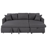 Gray Upholstered Sleeper Sectional Sofa with Storage Space