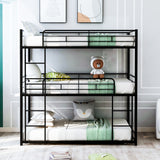 Black Metal Twin Size Triple Bunk Bed