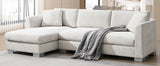 Sectional Sofa,L-shaped Luxury Couch Set with 2 Free pillows,4-seat Chenille