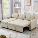 Pull Out Sectional Sofa with Storage Chaise