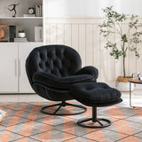 Accent chair  TV Chair  Living room Chair  with Ottoman-BLACK