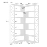 7-Tier Bookcase Home Office Bookshelf L-Shaped Corner