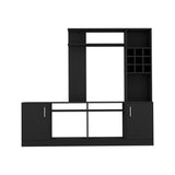 6-Bottle 2-Door Entertainment Center Black Wengue