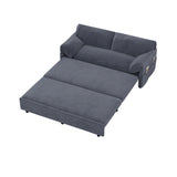 Queen Pull Out Sofa Bed, 3-in-1 Convertible Sleeper Sofa with Side Storage