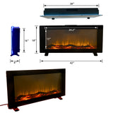 42 In Wall-Mounted (Surface) Electronic Fireplace -10 Colors