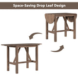 3-Piece Wood Counter Height Drop Leaf Dining Table Set