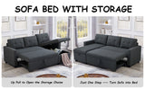 Pull Out Sectional Sofa with Storage Chaise