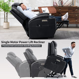 Power Lift Recliner Chair for Elderly, Massage and Lumbar Heating, Two Cup Holders and USB Charge Port