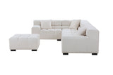 Beige L-Shaped Sectional Sofa