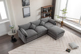 Modular Sectional Sofa,  3-Seater Sofa with Ottoman, Modern L-Shaped Sofa for Living Room Bedroom Apartment