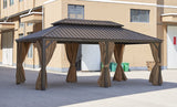 12*20FT  patic gazebo,alu gazebo with steel canopy,Outdoor Permanent Hardtop Gazebo Canopy for Patio, Garden, Backyard