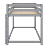 Twin over Twin Floor Bunk Bed with Ladder