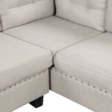 Modern Sectional Sofa with Storage Ottoman, L-Shape Couch