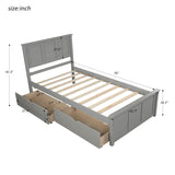 Twin Platform Storage Bed, 2 drawers with wheels