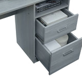 Grey Functional L-Shape Desk with Storage