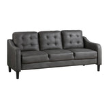 Gray 3pc Sofa Set Microfiber Upholstered