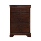 Louis Philippe Style Chest - Brown Cherry Finish Okume Veneer