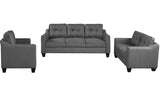 Piece Living Room Set with tufted cushions.