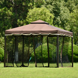 Brown Outdoor Iron Vented Dome Top Patio Gazebo