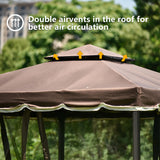 Brown Outdoor Iron Vented Dome Top Patio Gazebo