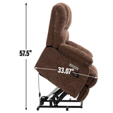 High Back Large Size Chenille Power Lift Recliner Chair with Vibration Massage and Lumbar