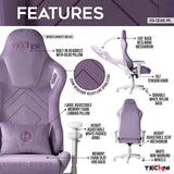 Techni Sport Purple Velvet Memory Foam Gaming Chair