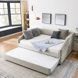 Full Size Daybed with Trundle Upholstered Tufted Sofa Bed