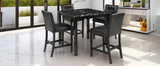 5-Piece Kitchen Table Set Faux Marble Top Counter Height Dining Table Set