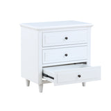 White 3-Drawer Nightstand