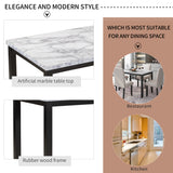 Faux Marble 5-Piece Dining Set Table