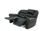 Black 1pc Reclining Loveseat Bonded Leather