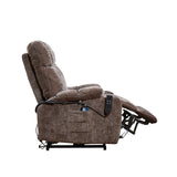 Brown Power Lift Recliner Chair Recliner with Heat Massage