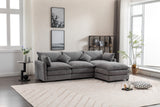 Modular Sectional Sofa,  3-Seater Sofa with Ottoman, Modern L-Shaped Sofa for Living Room Bedroom Apartment