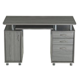 Grey Complete Workstation Computer Desk with Storage